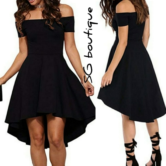 SG Boutique Dresses & Skirts - 🆕⭐Black off shoulder high-low dress⭐